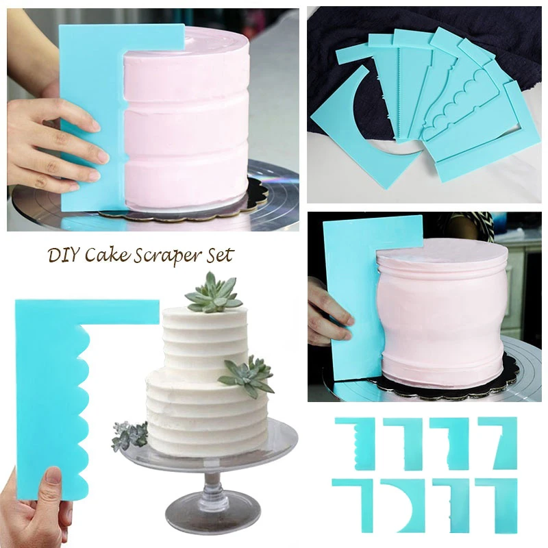 8 Styles Cake Scraper Baking Accessories Kitchen Plastic Cake Scraper Cream Spatula Cake Decor Tools For Pastry Baking