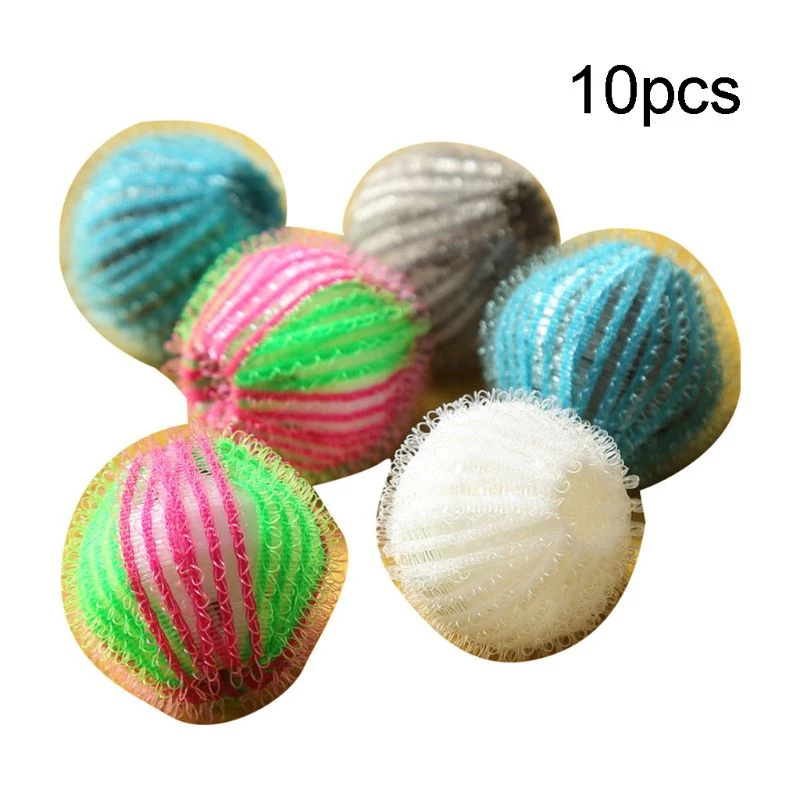 10pcs Magic Pet Hair Removal Laundry Ball Grabbing Lint Fluff Cleaning Remover  washing protection sticky hair reusable portable