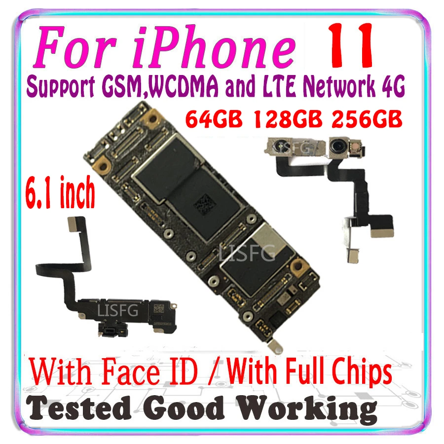 Free Shipping Original For iPhone 11 Motherboard With Face ID 64GB 128GB 256GB For iPhone 12 11 Pro max logic board Clean iCloud