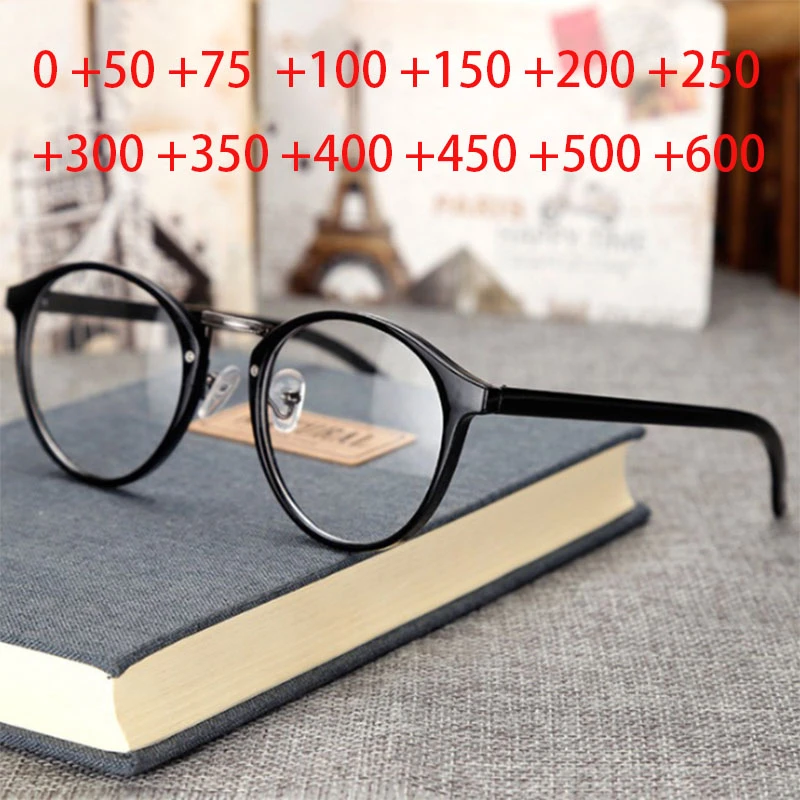 Fashion Design Retro Round Frames Reading Glasses Men Women Optical Glasses Unisex Eyewear +50 +75 +100 +150 +200 +250 To +600