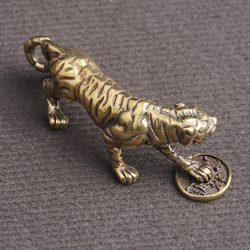 Tiger Ornaments Chinese Culture Chinese Zodiac Ornament 2022 2022 New Year Brass Tiger Year of The Tiger Home Decor Mini