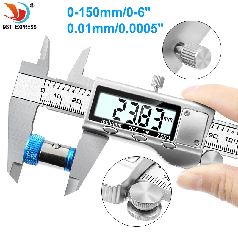 0-150mm Vernier Caliper Measuring Tool Stainless Steel Digital Caliper 6 Inch Measuring Instrument