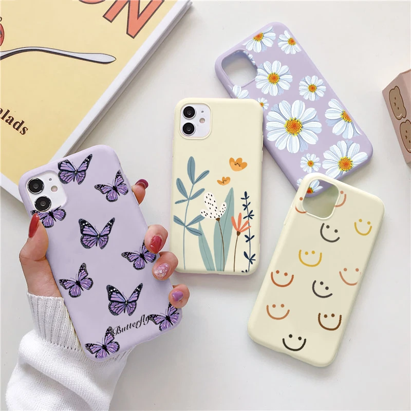 Cute Butterfly Cover For Huawei P40 Lite E P30 P20 Pro P Smart 2021 Y6 Y7 2019 Honor 9X 8A 8X 10i 20i Mate 10 20 Lite TPU Case