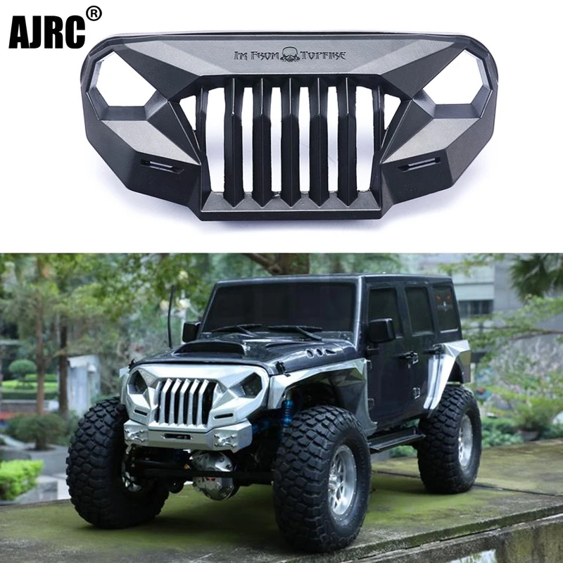 Ms Anger Front Face Grating For 1/10 Rc Crawler Car Trx4 Axial Scx10 Jeep Jk Wrangler Sema Front Grille Angry Front Face