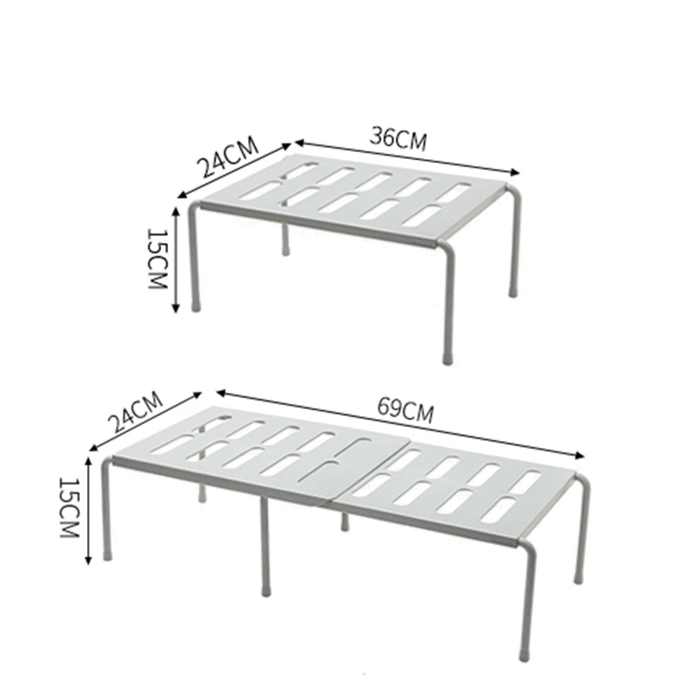 Kitchen Expandable Stackable Cabinet Counter Shelf Organizer Racks Bathroom Under Sink Pantry Desktop Storage Organizer Holders