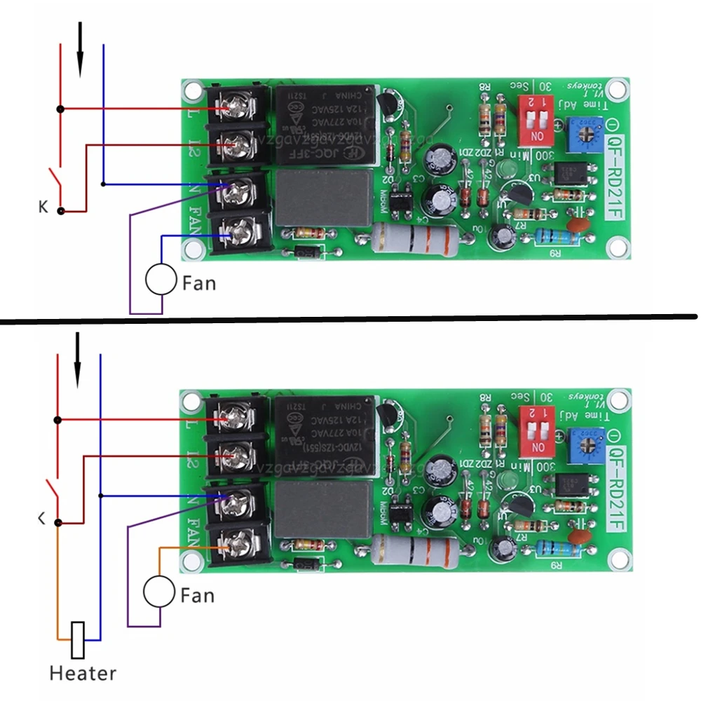 AC100V-220V Adjustable Timer Control Relay Module Turn Off Delay Switch Board For Exhaust Fan