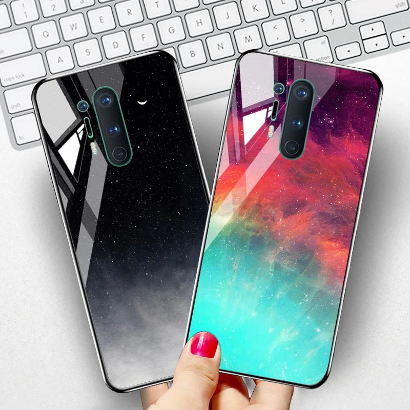 Tempered Glass Case For Oneplus 7 Pro Case Luxury Star Space Bumper  Oneplus 8T 8 9 Pro Nord 2 7T 6T One plus 7 Cover Funda