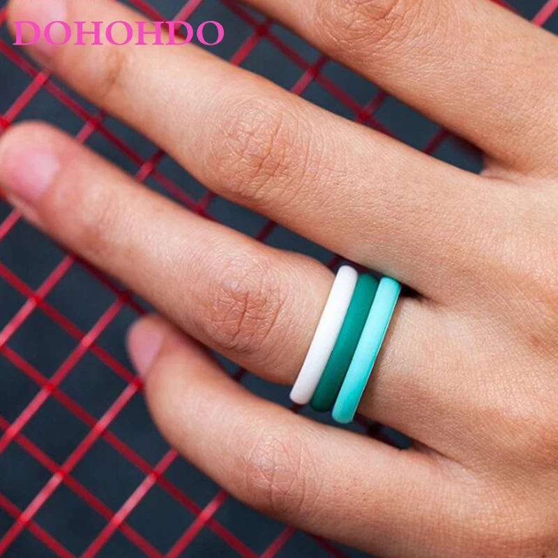 High Quality 2.7mm Hypoallergenic Crossfit Flexible Sports Silicone Rings Food Grade FDA Silicone Finger Ring For Women 4-10size