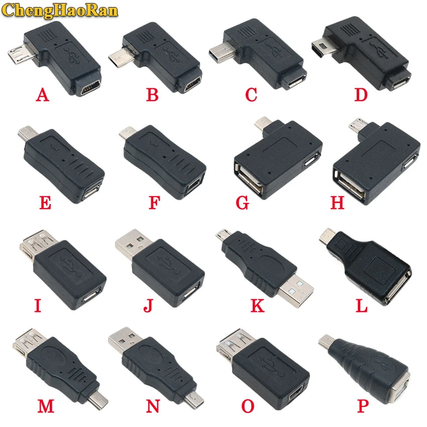 ChengHaoRan Micro/Mini USB or USB 2.0 Male Female Printer usb Plug jack Power Connector Charging Adapter for Phone MP5 ect