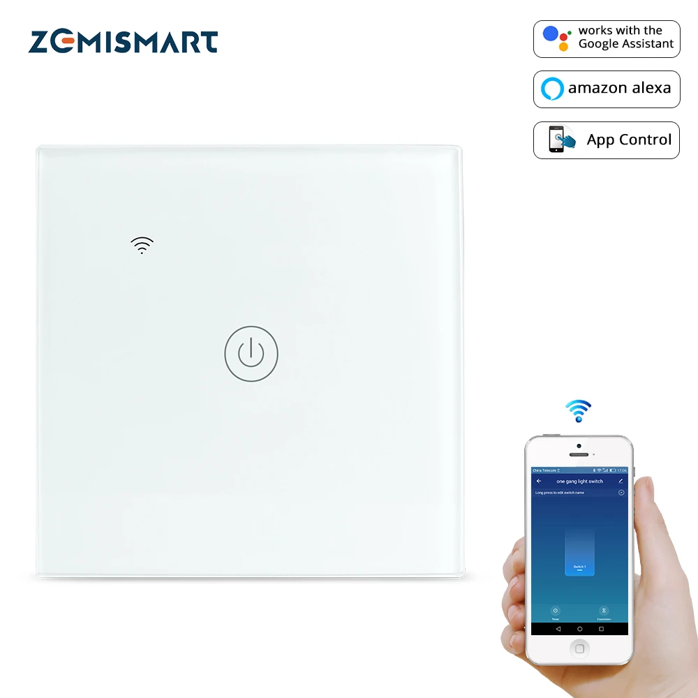 Zemismart Tuya WiFi Light Switch Neutral Optional One Two Three Gangs Alexa Google Home Assistant Smart Life Control