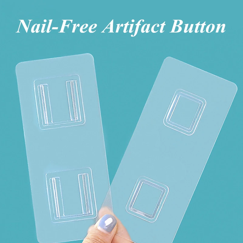 1Pair Double-Sided Adhesive Wall Hooks Buckle Optional Sticker Hook Free Punch Transparent Multi-purpose Waterproof Home Storage