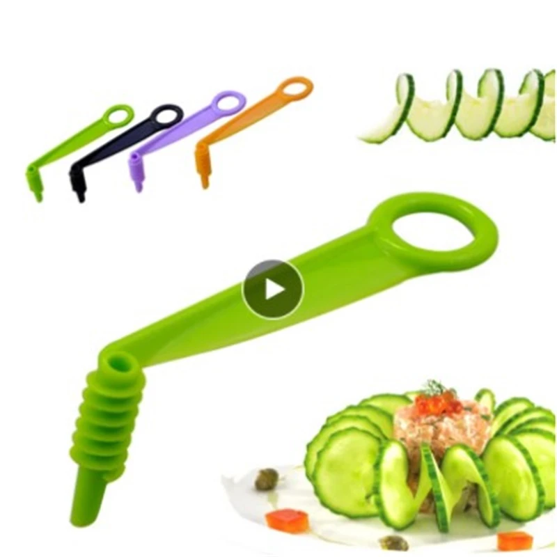 1Pc Random Color Manual Cucumber Spiral Slicer  Fruit Vegetables Tools Spiral Cutter Slicer Kitchen Accessories Potato Carrot