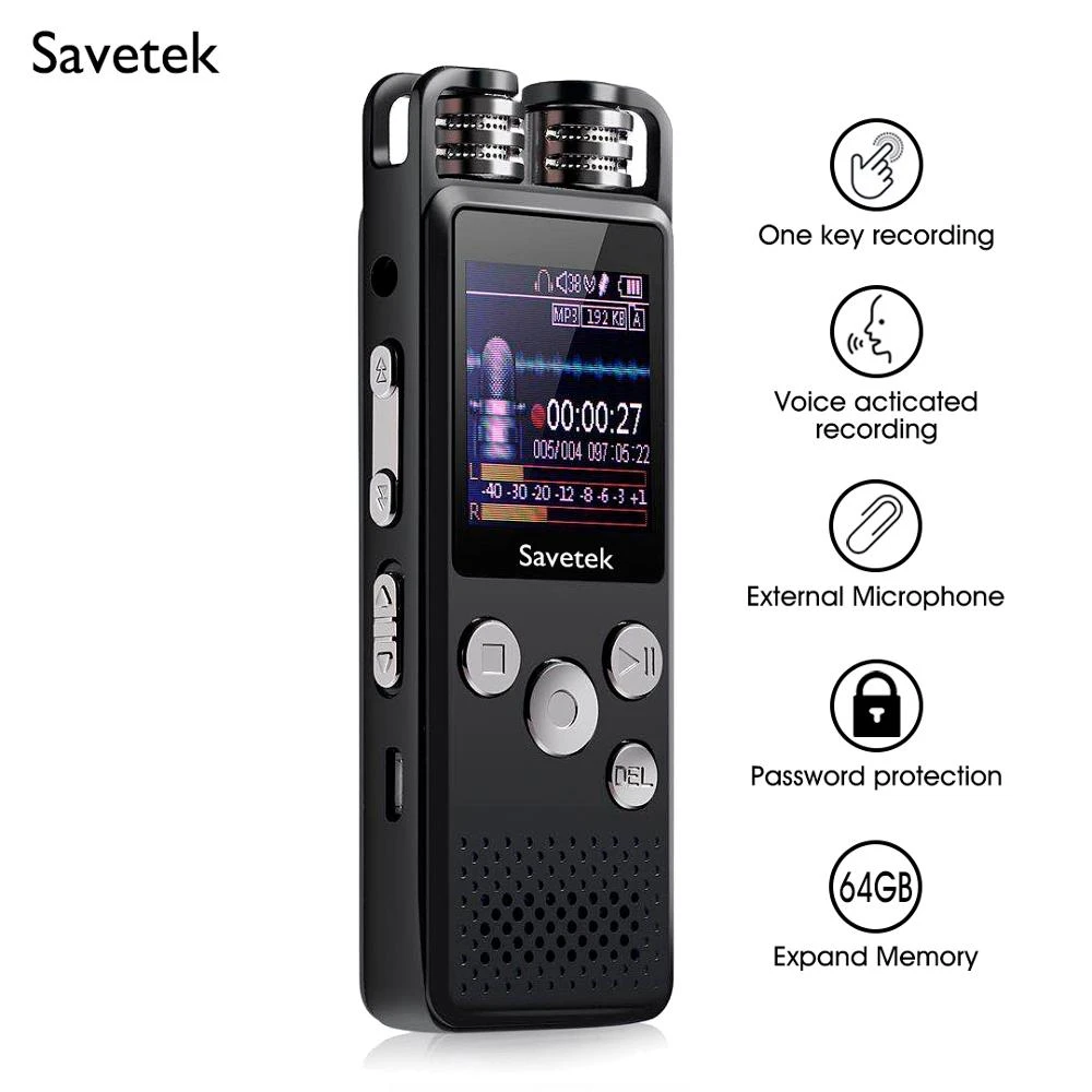 Professional Voice Activated Digital Audio Voice Recorder 8GB 16GB 32G USB Pen Non-Stop 80hr Recording PCM Support TF-Card