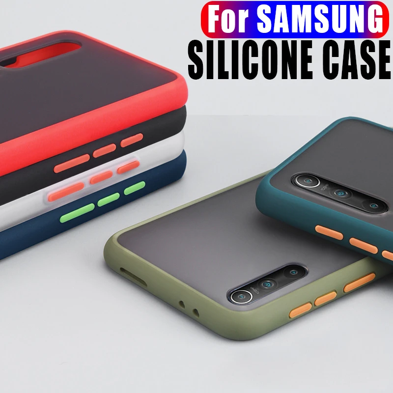 Simple Phone Case For Samsung Galaxy Note 8 9 10 20 S8 S9 S10 Plus S20 A51 A71 A7 A9 A10S A30 A40 A50 A70 Silicone Case Cover