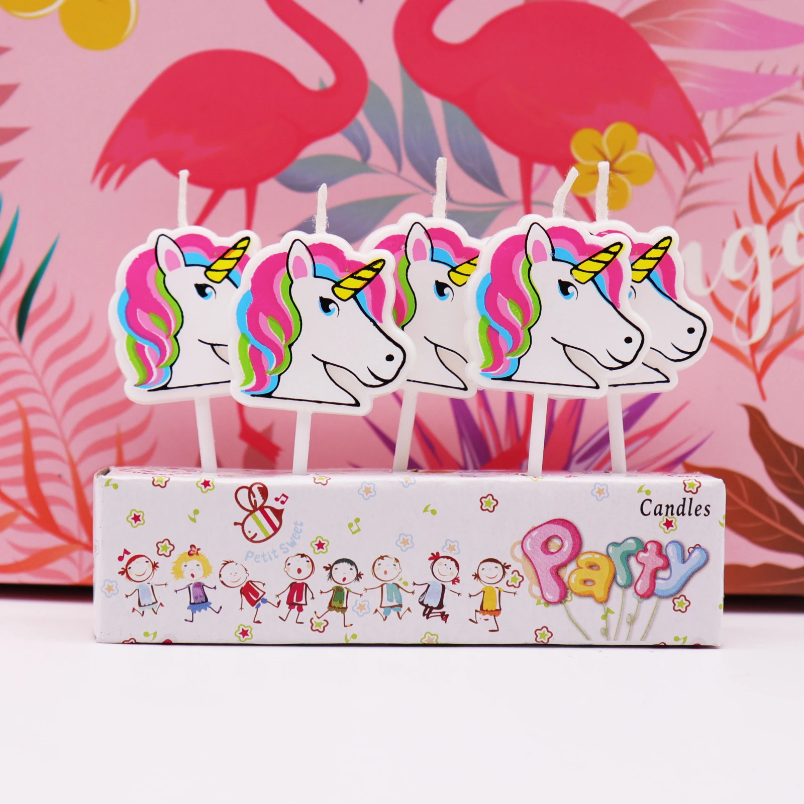 5pcs Cartoon Unicorn/Flamingo Candles Birthday party,baby shower,kids party Cake candles Unicorn party DIY cake decorations