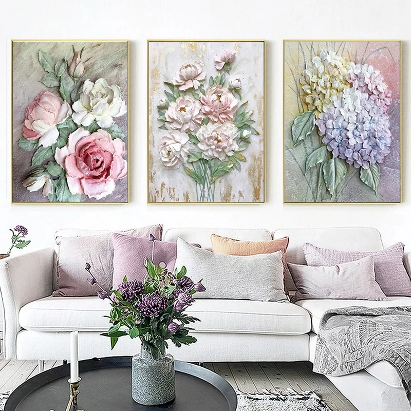 Nordic modern style flower poster home decoration canvas painting wall art posters and prints murals for living room decoration