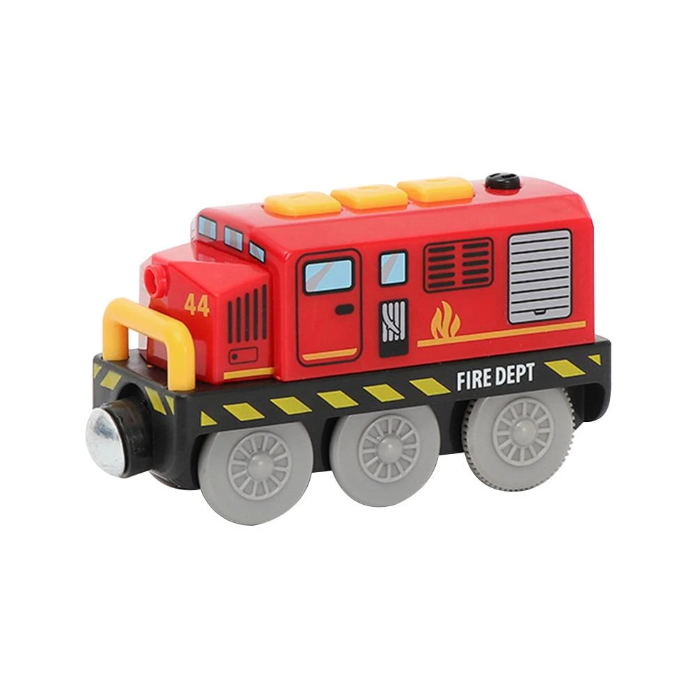 Railway Locomotive Magnetically Connected Electric Small Train Magnetic Rail Toy Compatible with Wooden Track Present for Boy Gi