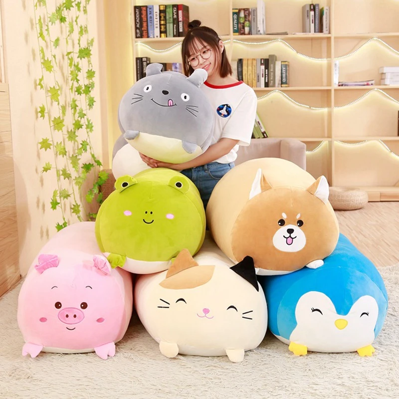 30CM Soft Animal Cartoon Pillow Cushion Cute Fat Dog Cat Totoro Penguin Pig Frog Plush Toy Stuffed Lovely kids Birthyday Gift