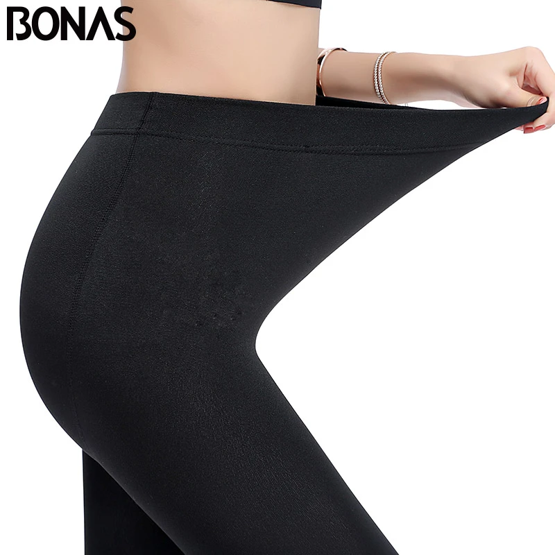 BONAS Women Plus Size Winter Tights High Elastic Velvet Warm Pantyhose Sexy Keep Warm Legins Female High Quality Warm Tights