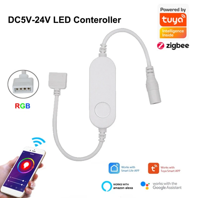 Tuya Mini Monochrome wifi dimmer Controller Led Dimmable 5050 Strip Lights Controller Smart life App Switch For Echo Google Home