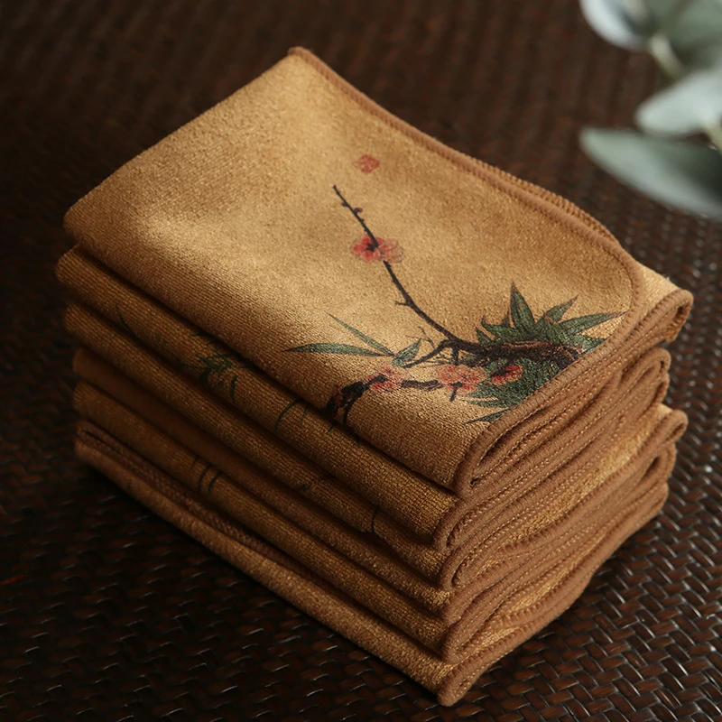 Painted Tea Towel  Absorbent Rag Thickened Table Cleaning Tea Cloth Cotton Household Kitchen Cleaning Cloth Dish Cleaning Towels