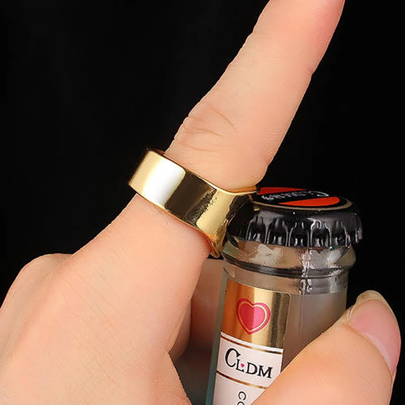 1Pcs Multi-function Portable Stainless Steel Colorful Ring-Shape Opener Beer Bottle Opener Remover Kitchen Gadgets Bar Tool