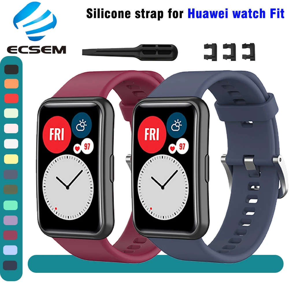 wrist strap for Huawei watch fit accessories replacement silicone wrist band for huawei fit bracelet adjustable loop belt