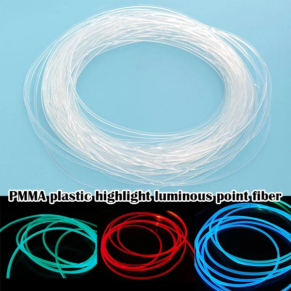 Long 1M PMMA Side Glow Optic Fiber Cable 1.5mm/2mm/3mm Diameter for Car LED Lights Bright QJS Shop