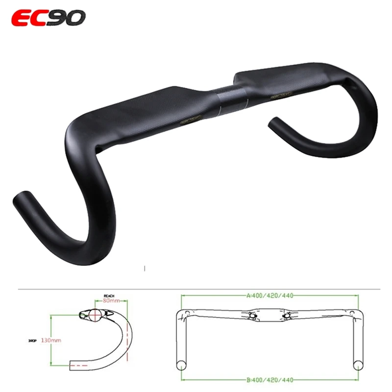 BALUGOE Carbon Handlebar Road Bike Drop Bar Bicycle Handlebar Road Bike Handlebar 31.8MM 400/420/440 Bicycle Part