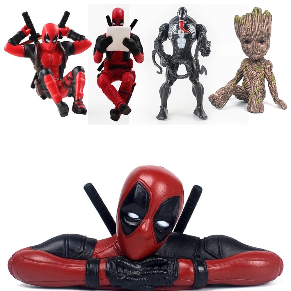 6-7cm Marvel Avengers X-Men Deadpool Reading Venom Tree Man Elves Ant Man PVC Action Figure Mini Model Toys Kids Gift Brinquedos