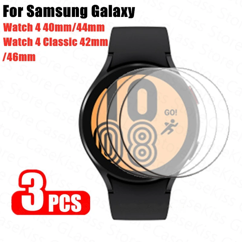 3Pcs Tempered Glass Film For Samsung Galaxy Watch 4 40mm 44mm Watch4 Classic 42mm 46mm HD Clear Full Screen Protector Film