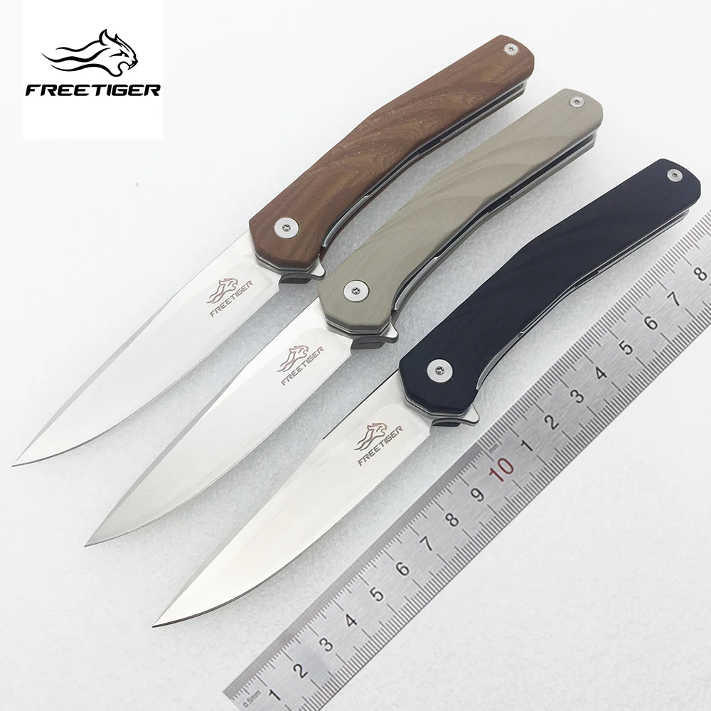 FREETIGER NEW FT907 Pocket  Folding Knife D2 Blade G10 Handle Ball Bearing Outdoor Survival EDC Tool  hunting tactical knives