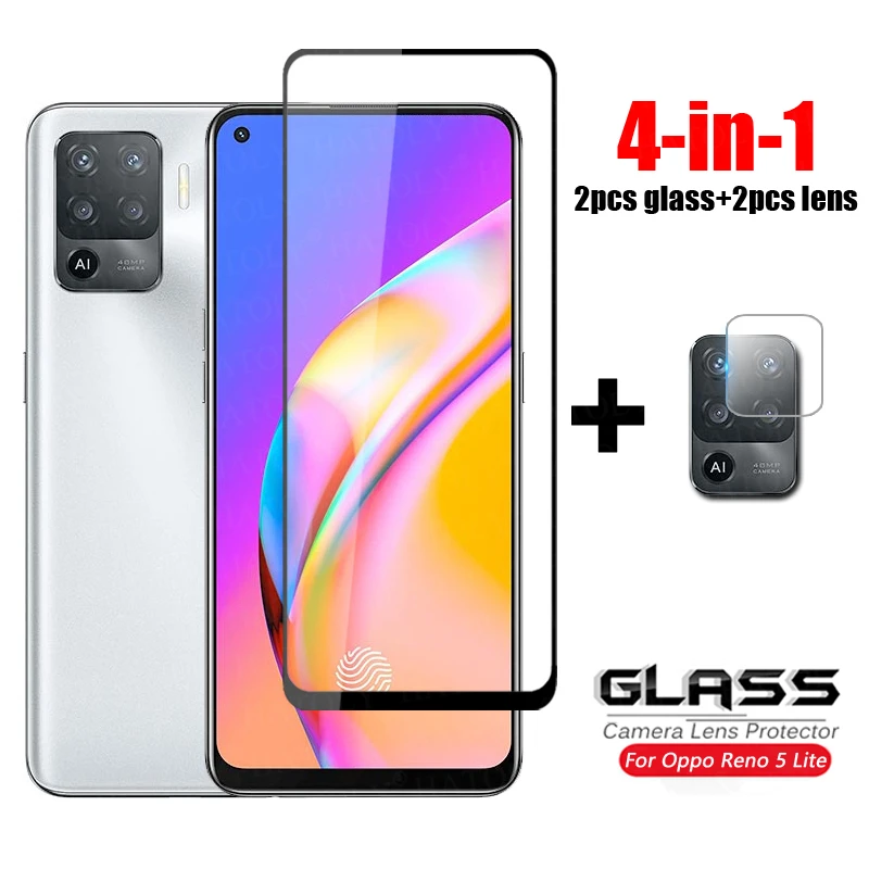 Full Cover Tempered Glass on Reno 5 Lite Screen Protector For Oppo Reno2 Z 2Z 3 4 5 Lite 4Z 4F Ace 2 5K Camera Glass Reno 5Z 5F