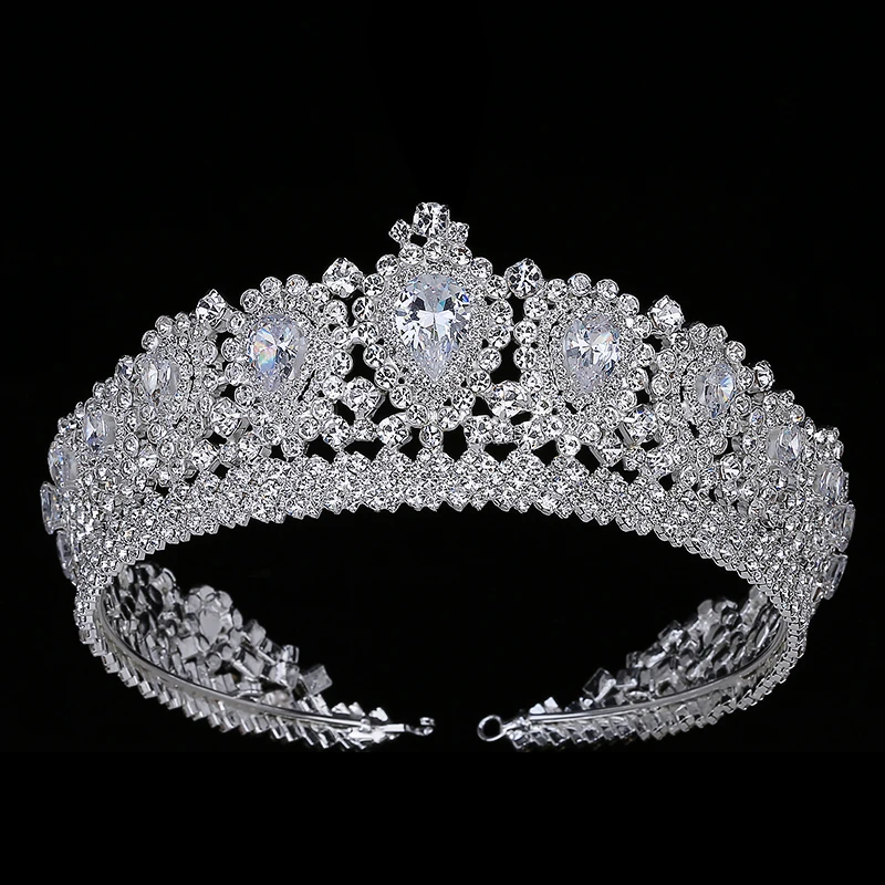 Hadiyana New Bling Wedding Crown Diadem Tiara With Zirconia Crystal Elegant Woman Tiaras and Crowns For Pageant Party BC3232