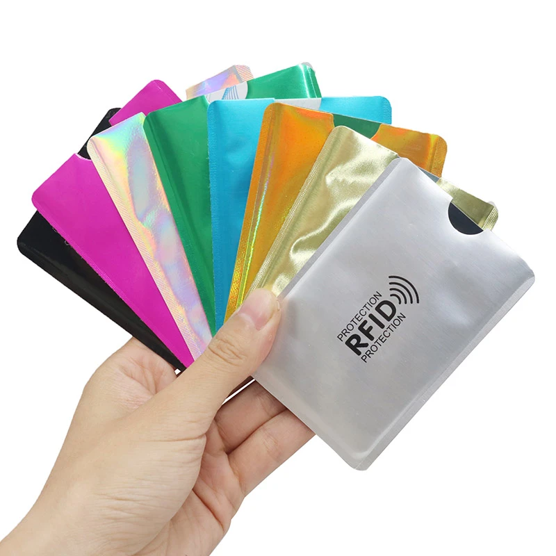 5 Pcs Anti-magnetic wallet blocking card reader lock bank card ID card bank card protection metal credit NFC clip aluminum