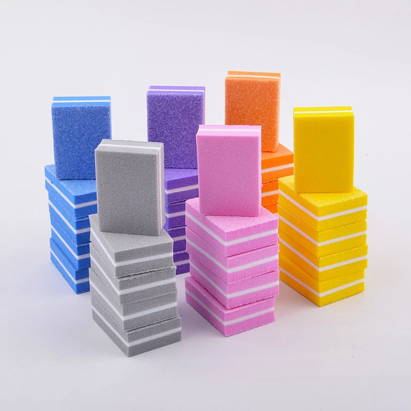 10/20/30/50Pcs Coloful Nail Sponge Nail File Buffer Block Buffing Sanding Professional Nail Tools Double sided Pedicure Manicure