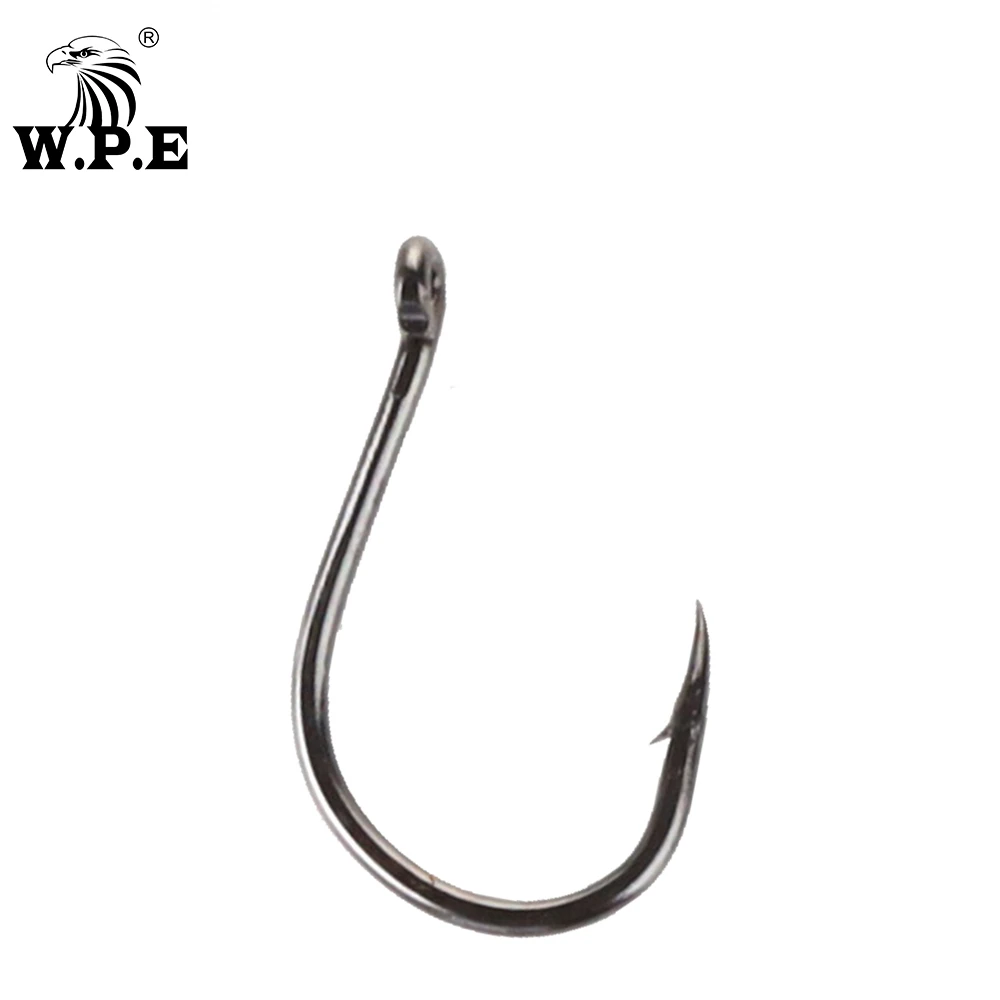W.P.E Brand 1 pack Fishing Hook Size 7#-14# Barbed Hook High-Carbon Steel Single Circle Carp Fishhook Jig Tackle Accessories