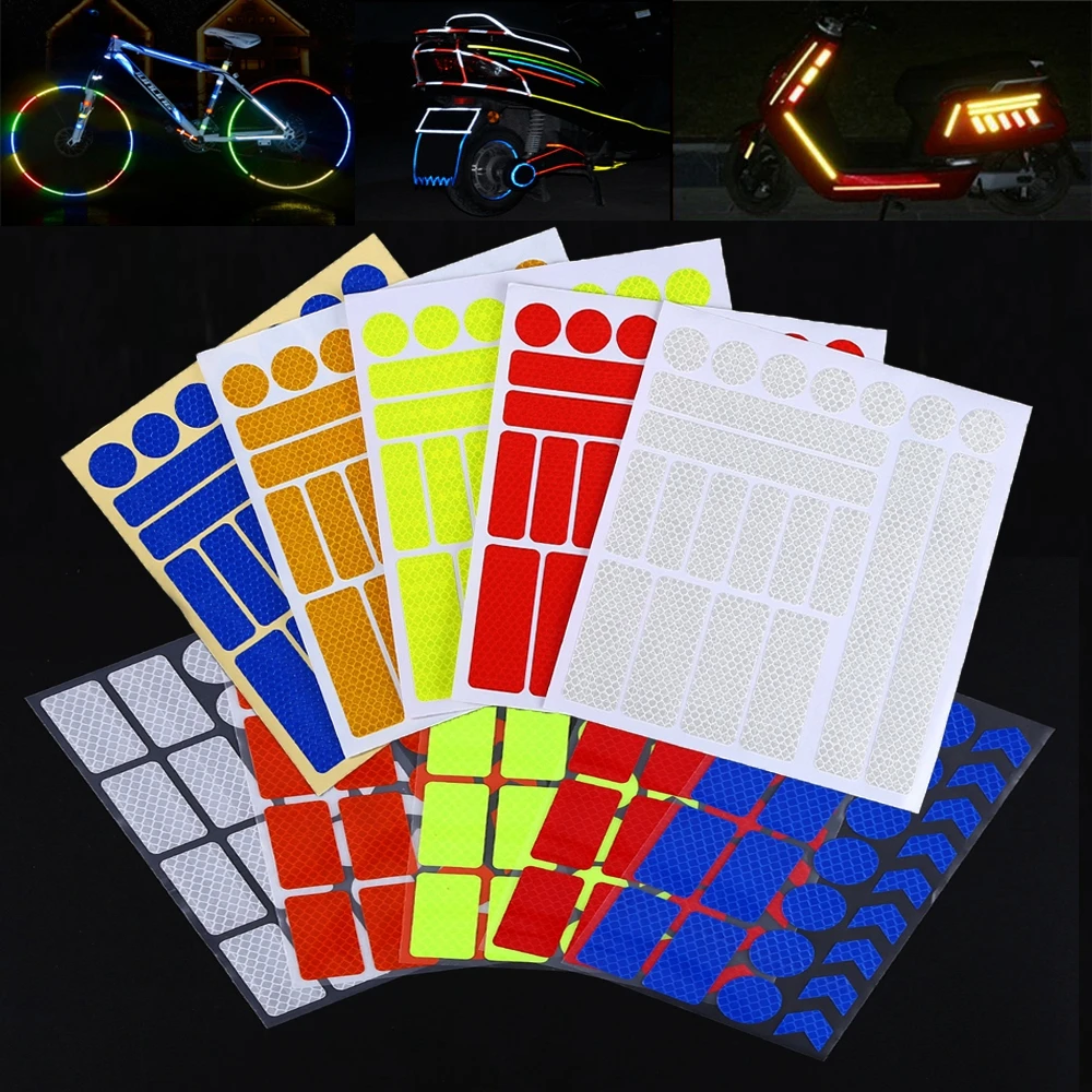1Pc Bicycle Reflective Stickers Cycling Wheel Rim Night Safty Warning Reflector Film Decal Tape MTB Bike Reflector Fluorescent