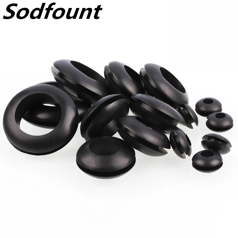 20PCS 3/4/6/8/10/20MM Double Sided Armature  Rubber Grommets Ring  External Circlip For Protects Wire Cable Hose Custom Part