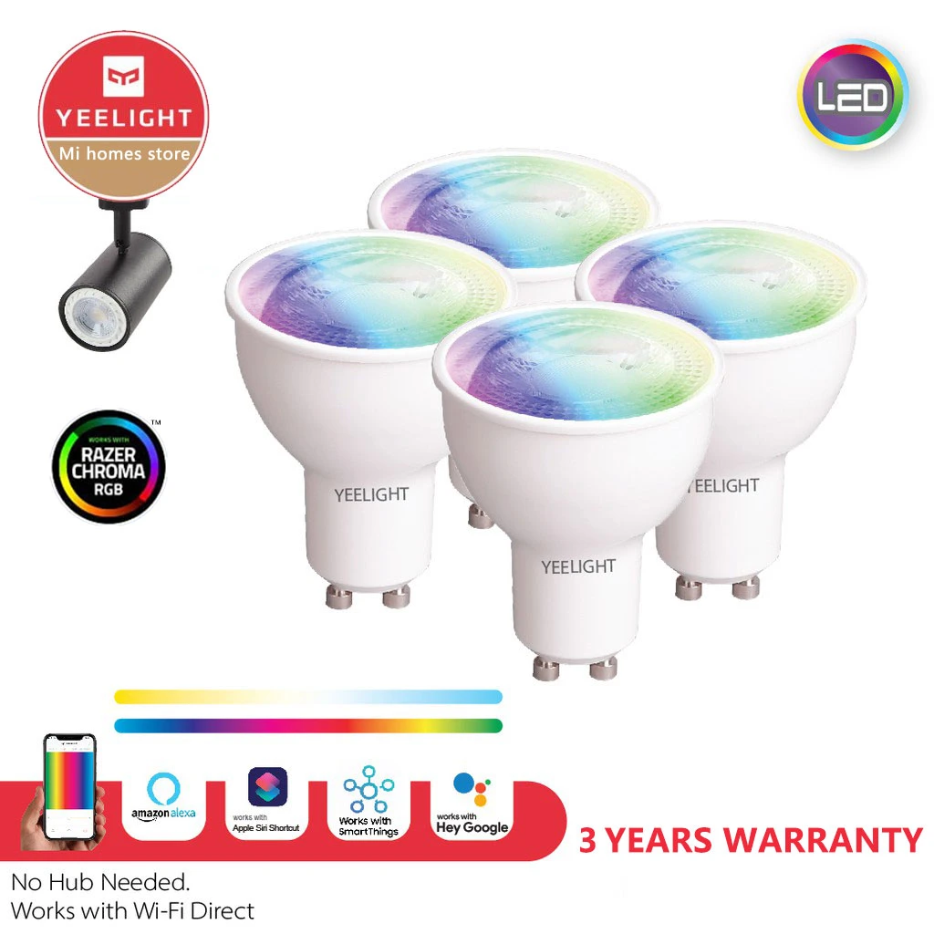 Yeelight YLDP004-A GU10 Colorful Smart LED Bulb W1 Game Music Sync APP Voice Control Work Yeelight APP Google Assistant Alexa