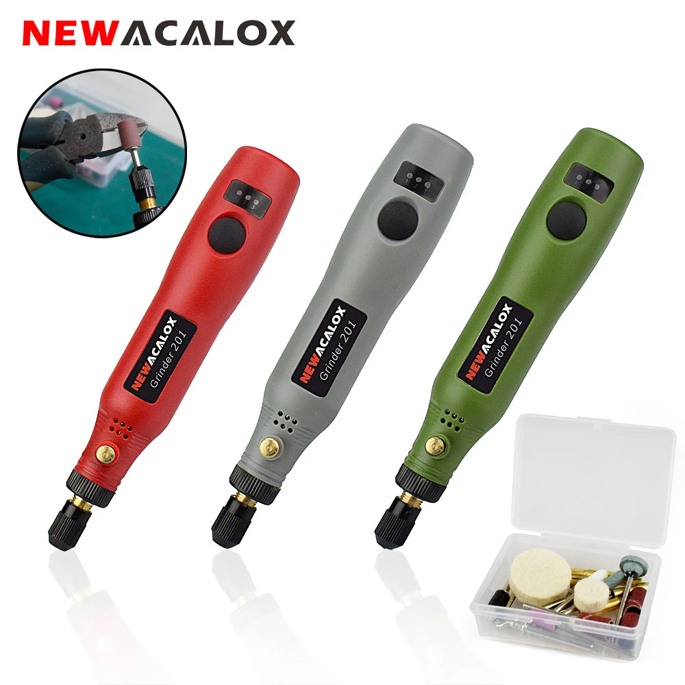 NEWACALOX USB Charging 10W Grinding Machine Mini Wireless Variable Speed Rotary Tools Kit Engraver Pen for Milling Polishing