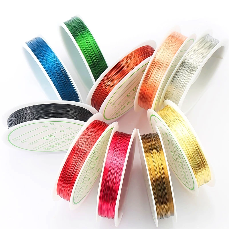 0.3mm/0.4mm Multicolor copper wire Beading Wire Beading thread Jewelry Cord String cord Beading line DIY Craft Making 11 colors