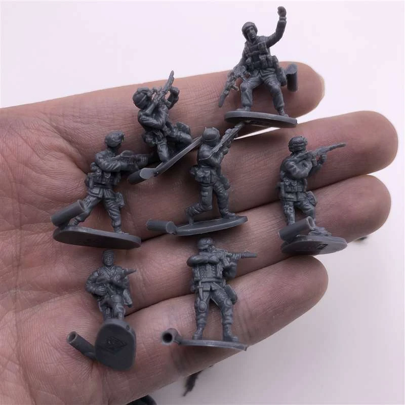 1:72 4D Assemble Soldier Model Plastic Small Soldier Different Shapes Sand Table Model Toy