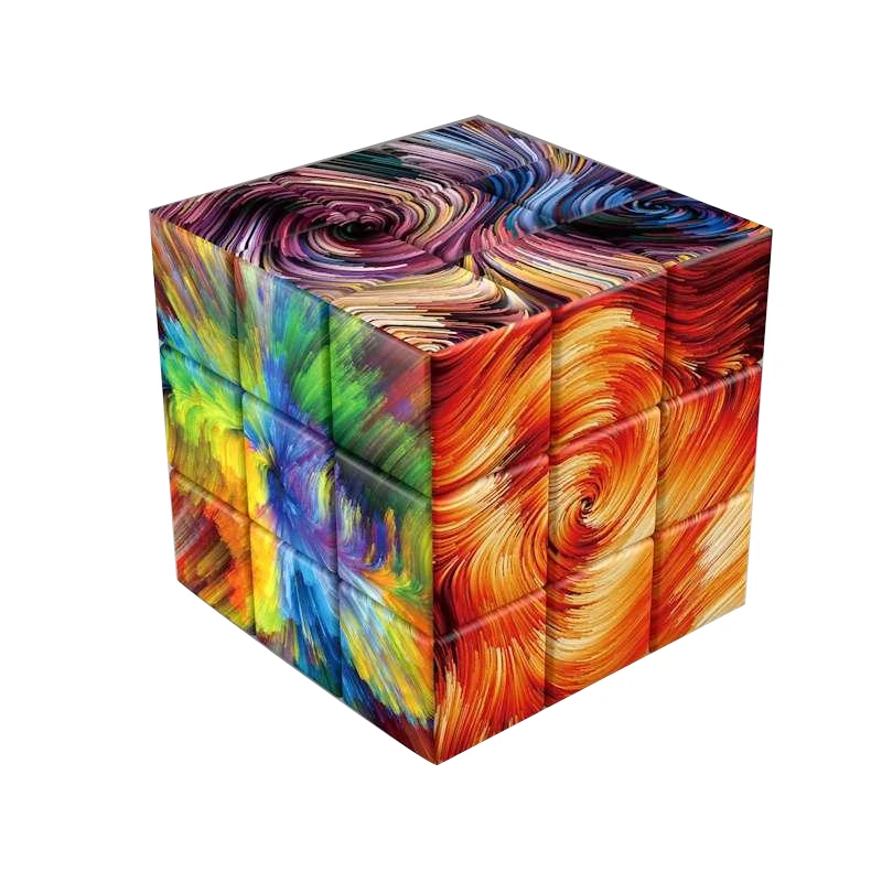 New Design 3x3x3 Cubo Magico collection without hole UV print custom Magic Cube Professional collect Neo Puzzle Educational Toys