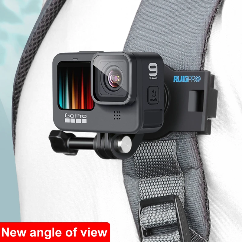 360 Degree Rotary backpack clip accessories for gopro hero 10 9 8 7 6 5 4 3 insta360 one r Sjcam Eken Shoulder Belt  phone fixed