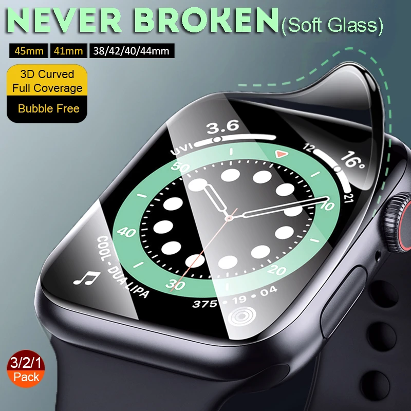 waterproof screen protector for apple watch 7 6 SE 5 4 3 38MM 40MM 44MM 42MM 41MM 45MM Not Tempered glass for Iwatch 4/5/6/SE/7