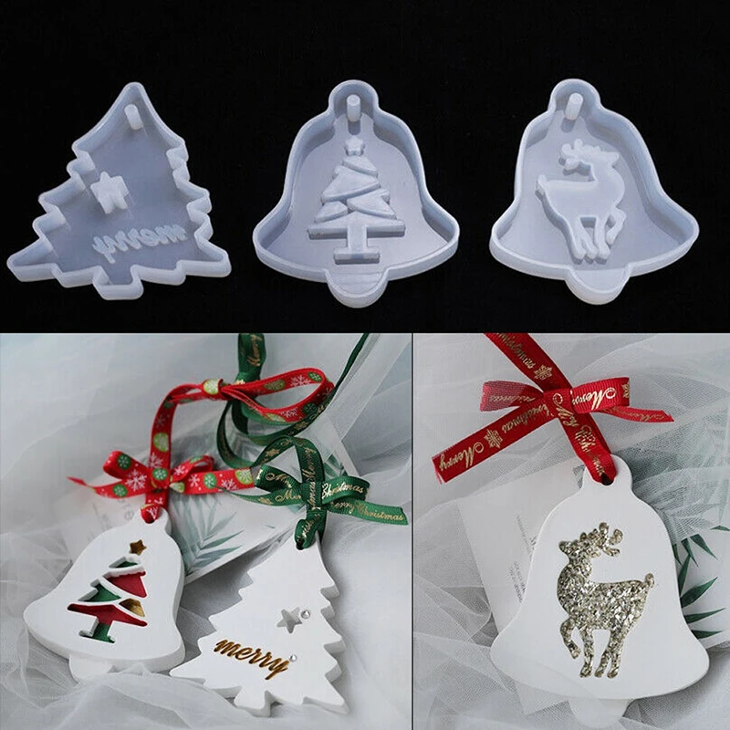 Christmas Tree Aromatherapy Wax Silicone Mold Snowflake Elk DIY Aroma Gypsum Plaster Silicone Mould For Car Pendant