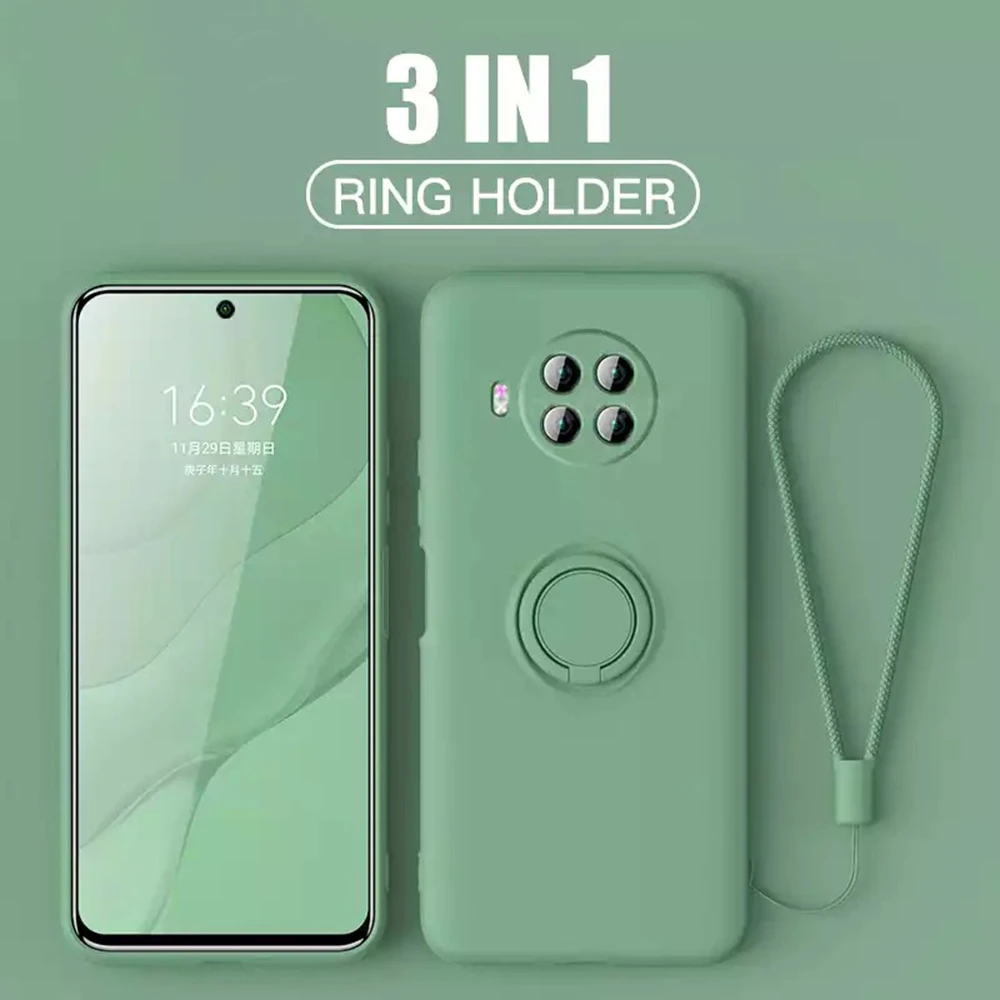 LOVECOM Liquid Silicone Ring Holder Case For Xiaomi POCO F3 X3 Pro 10T Pro 11 Redmi Note 10 Pro 10S 9 Pro Soft Strap Phone Cover