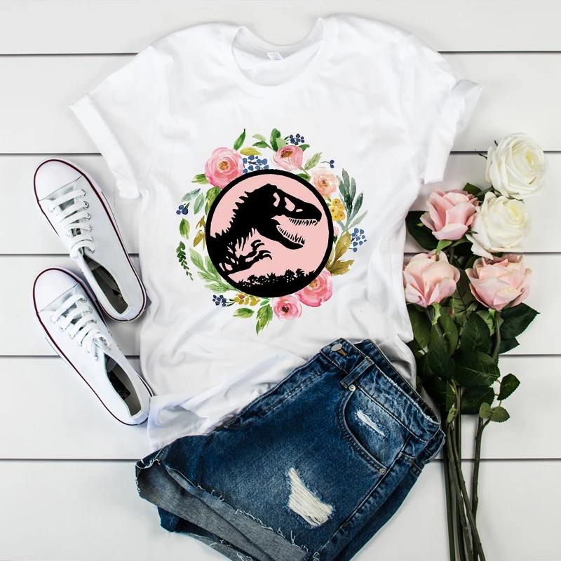 Women Mama Dinosaur Flower Mother Clothing Tees Tops Graphic Female Ladies Womens Lady T-Shirt  Tumblr T Shirt T-shirts