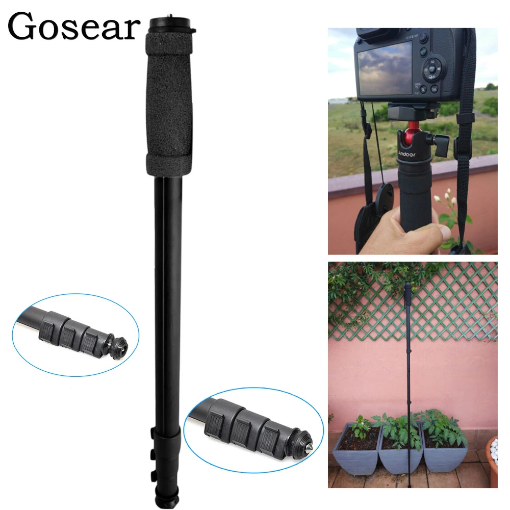 Gosear Professional 171CM Adjustable Camera Monopod Tripod with Wrist Strap for Canon Nikon Sony DSLR Camera Video Tripod